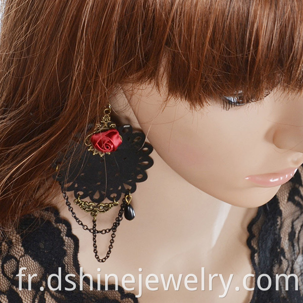 Black Lace Earrings For Women